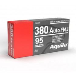 Aguila 380 Auto Ammunition 1E802110 95 Grain Full Metal Jacket 50 rounds
