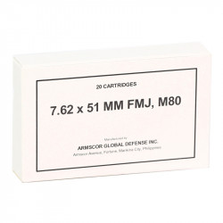 Armscor 7.62x51mm M80 Ammunition 147 Grain Full Metal Jacket - 50203