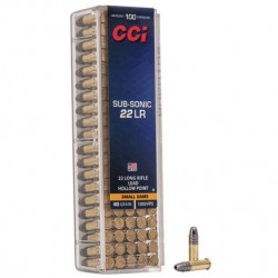 CCI Sub Sonic HP Rimfire Ammunition .22 LR 40 gr HP 1050 fps 100/ct