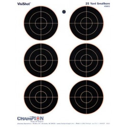 Champion VisiShot Targets 3" Bull's Eye Targets - 8.5" X 11", 10/Pack