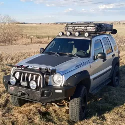 Jeep Liberty KJ (2002-2007) Lensun 100W Hood Flexible Solar Panel Complete Kit