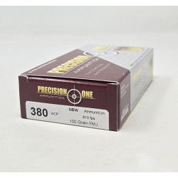 Precision One 380 Auto Ammunition 100 Grain Full Metal Jacket 50 rounds