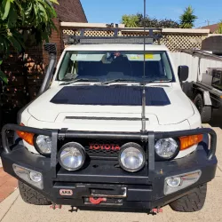 Toyota FJ Cruiser Lensun 105W 12V Hood/Bonnet Flexible Solar Panel Complete Kit Toyota FJ Cruiser Lensun 105W 12V Hood/Bonnet Flexible Solar Panel Complete Kit