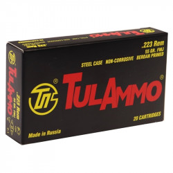 TulAmmo 223 Remington Ammunition 55 Grain Full Metal Jacket 20 Rounds - TA223550