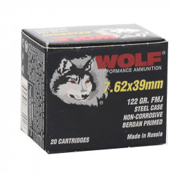 Wolf Performance 7.62x39mm Ammunition 122 Grain Full Metal Jacket - 762WFMJ